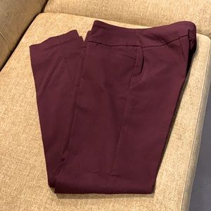 Van Heusen wine/burgundy stretch extensible pants.
